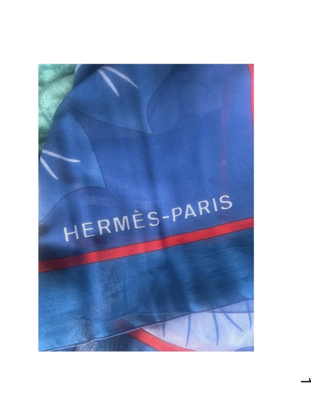 NIB Hermès "Fleurs de Lotus" Cotton Pareo / Beach Wrap - Blue & Orange - Picture 3 of 6